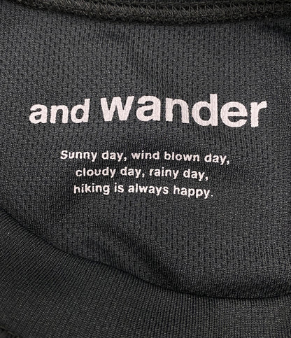 and wander 半袖Ｔシャツ DRY JERSEY ブラック プリント レディース SIZE WM アンドワンダー