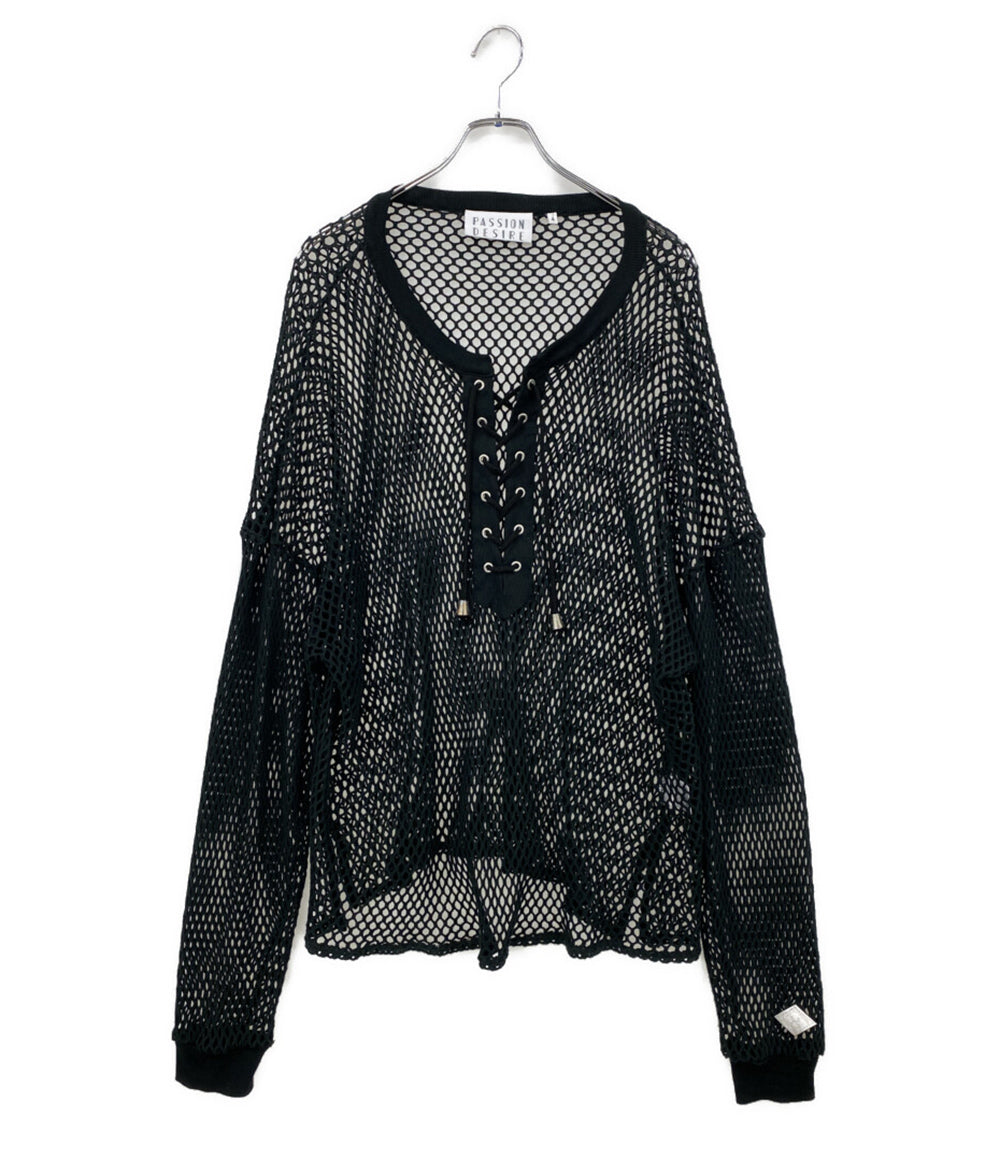 el conductorH コンダクター メッシュニット COTTON LACEUP LONG