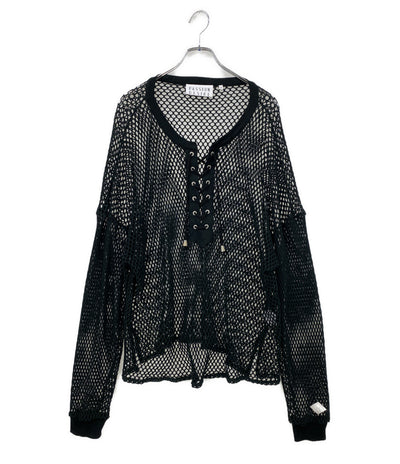 el conductorH コンダクター メッシュニット COTTON LACEUP LONG SLEEVE MESH TOP 24SS メンズ SIZE 4