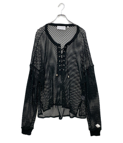 el conductorH コンダクター メッシュニット COTTON LACEUP LONG SLEEVE MESH TOP 24SS メンズ SIZE 4