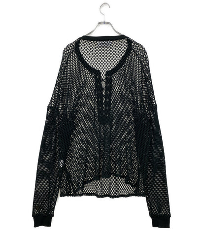 el conductorH コンダクター メッシュニット COTTON LACEUP LONG SLEEVE MESH TOP 24SS メンズ SIZE 4