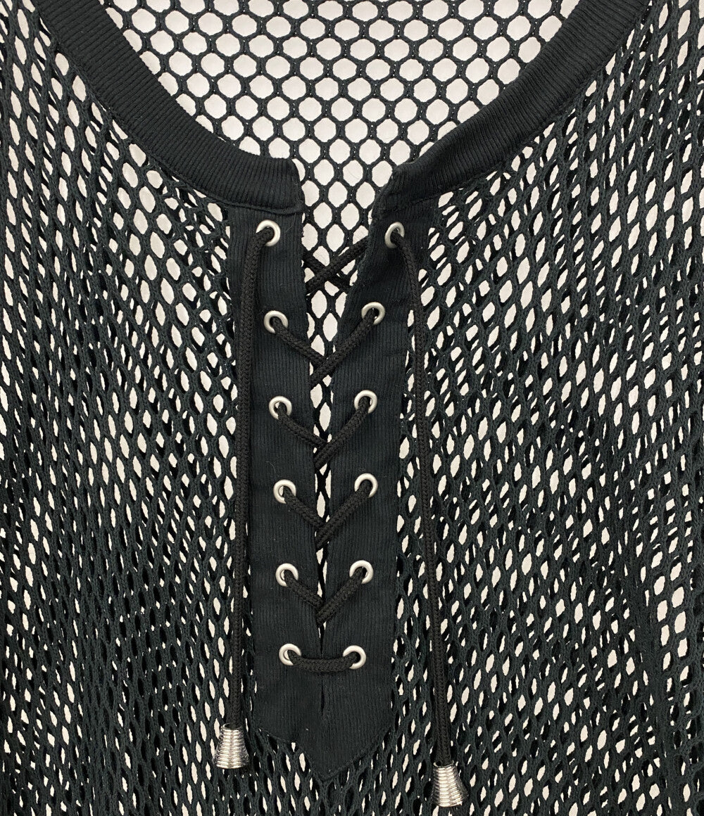 el conductorH コンダクター メッシュニット COTTON LACEUP LONG SLEEVE MESH TOP 24SS メンズ SIZE 4