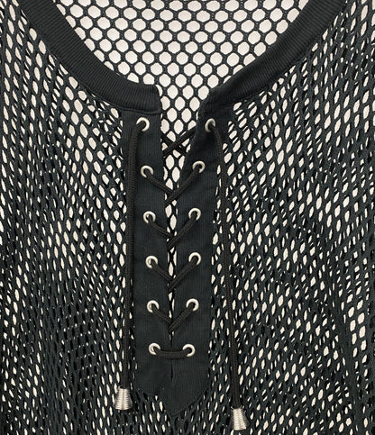 el conductorH コンダクター メッシュニット COTTON LACEUP LONG SLEEVE MESH TOP 24SS メンズ SIZE 4