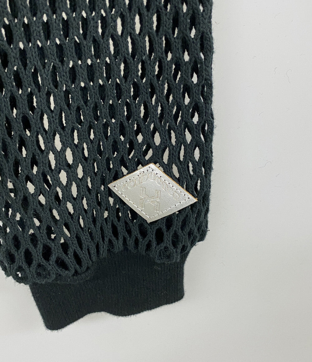 el conductorH コンダクター メッシュニット COTTON LACEUP LONG SLEEVE MESH TOP 24SS メンズ SIZE 4