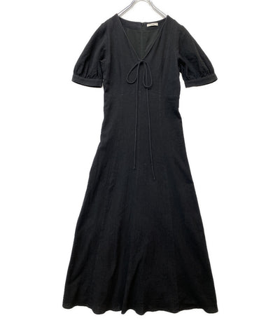 CLANE ワンピース リネン BLK 12112-5402 レディース SIZE 1 クラネ