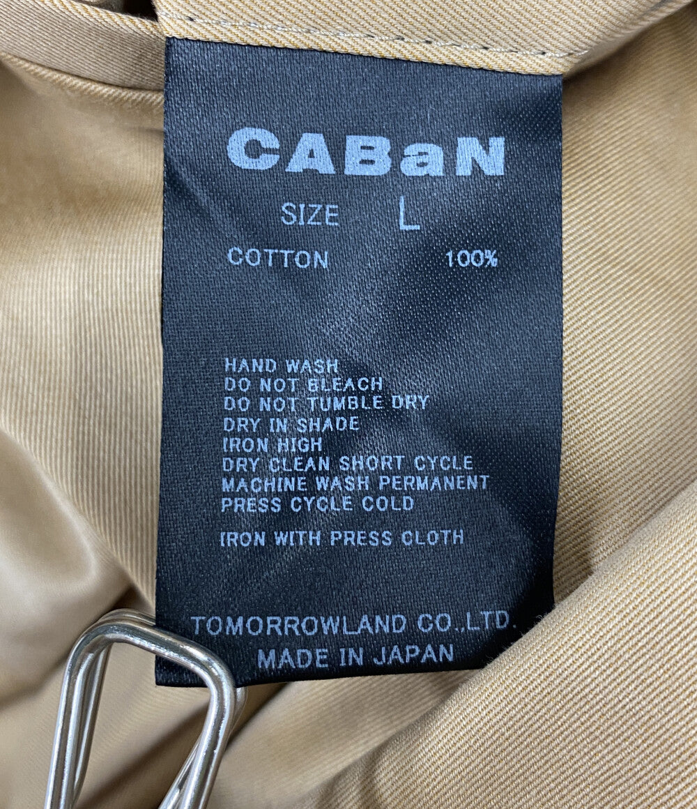 CABaN コットンギャバジン 1タックストレートテーパードパンツ メンズ SIZE L キャバン