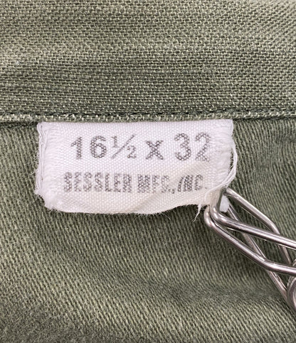 SESSLER MFG セスラー ミリタリージャケット OG-107 サテンシャツ ワッペン カーキ メンズ SIZE 16 1/2×32