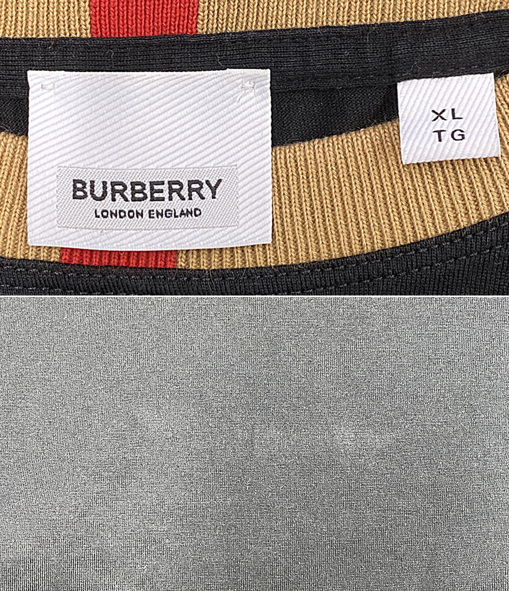 BURBERRY 半袖Ｔシャツ アイコン ストライプトリム コットンT メンズ SIZE XL バーバリー