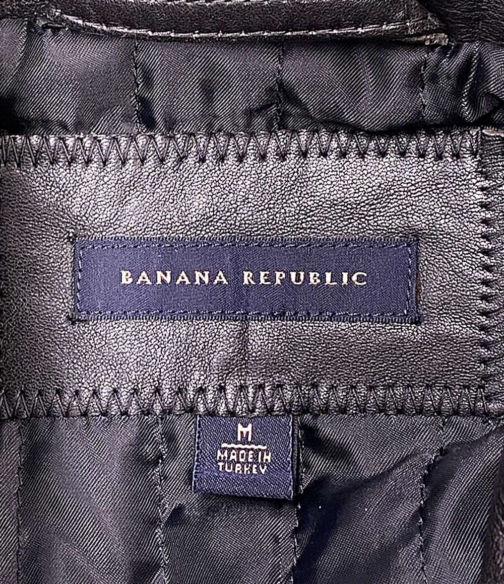 BANANA REPUBLIC レザーカーコート 03Fall ブラック トルコ製 メンズ SIZE M バナナリパブリック