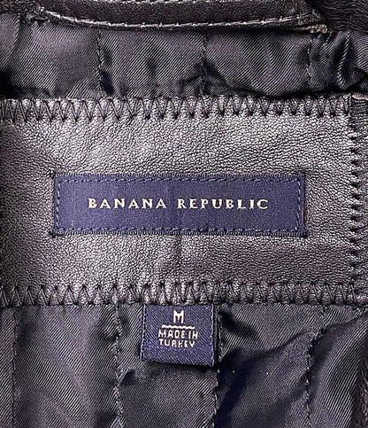 BANANA REPUBLIC レザーカーコート 03Fall ブラック トルコ製 メンズ SIZE M バナナリパブリック