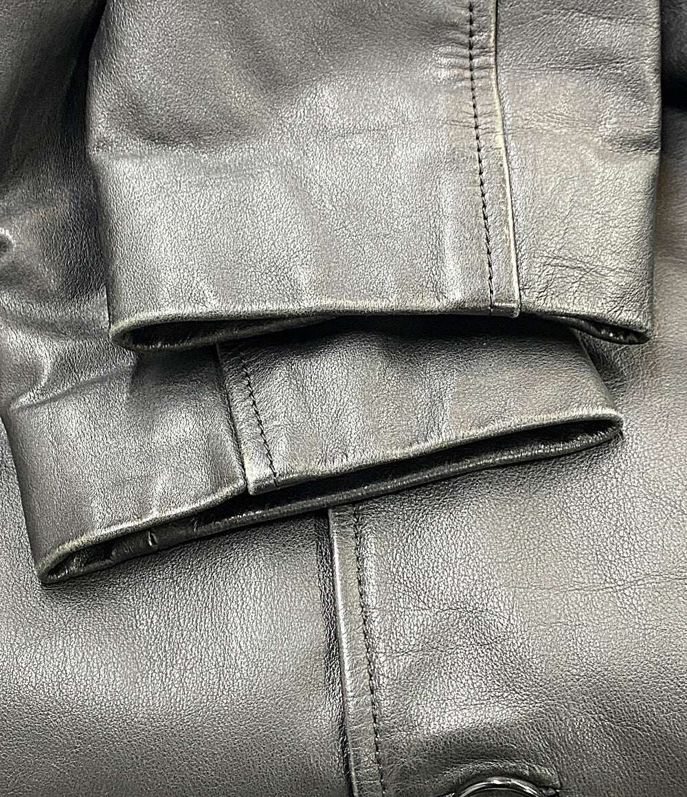 BANANA REPUBLIC レザーカーコート 03Fall ブラック トルコ製 メンズ SIZE M バナナリパブリック