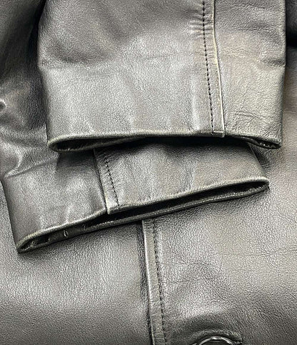 BANANA REPUBLIC レザーカーコート 03Fall ブラック トルコ製 メンズ SIZE M バナナリパブリック