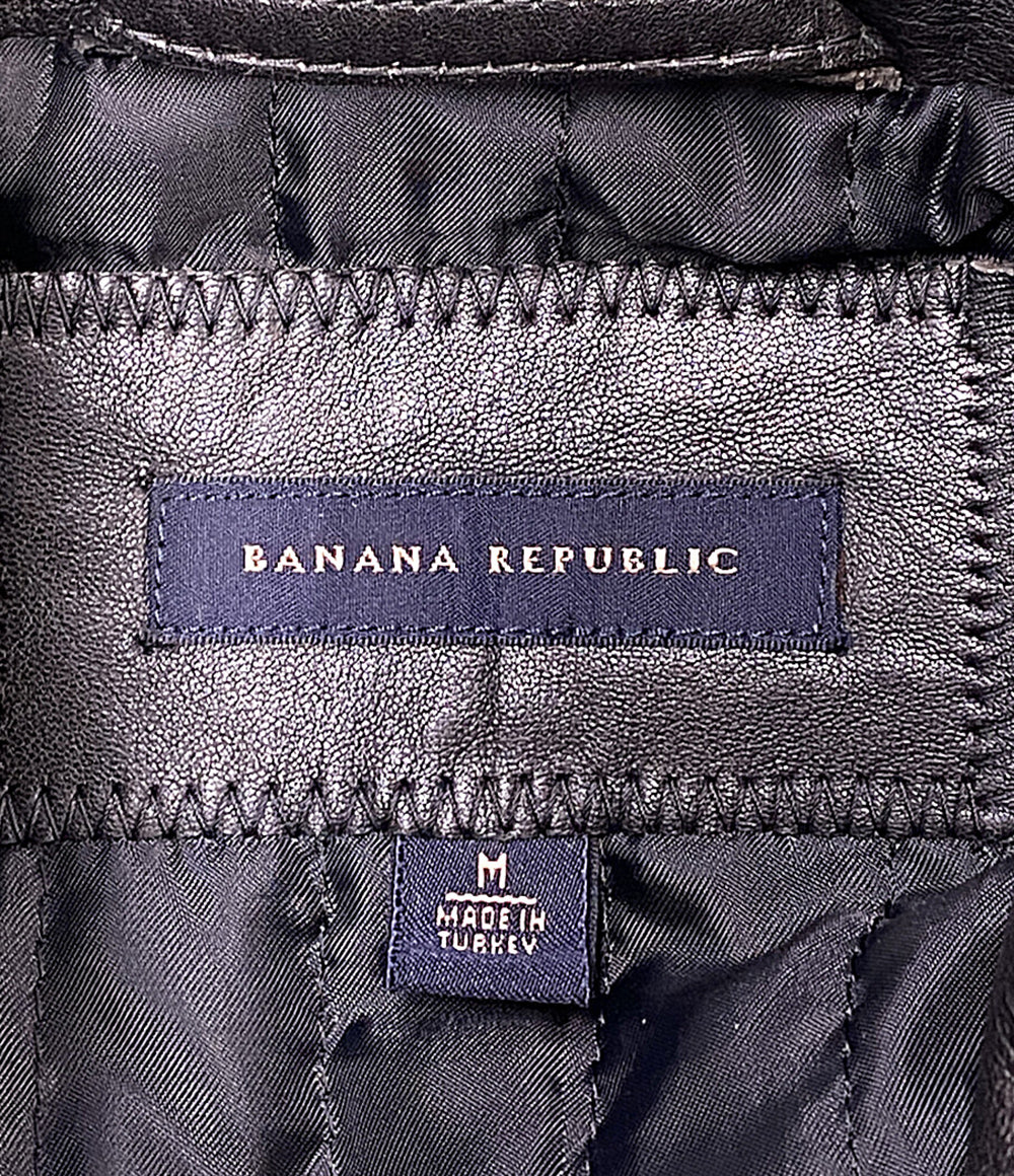 BANANA REPUBLIC レザーカーコート 03Fall ブラック トルコ製 メンズ SIZE M バナナリパブリック