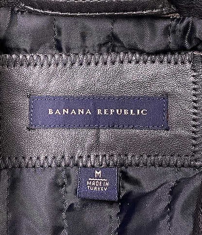 BANANA REPUBLIC レザーカーコート 03Fall ブラック トルコ製 メンズ SIZE M バナナリパブリック