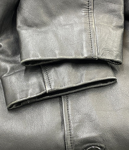 BANANA REPUBLIC レザーカーコート 03Fall ブラック トルコ製 メンズ SIZE M バナナリパブリック