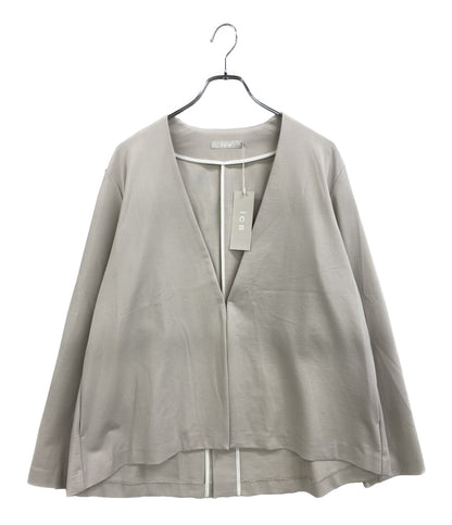ICB ノーカラージャケット ベージュ レディース SIZE L アイシービー