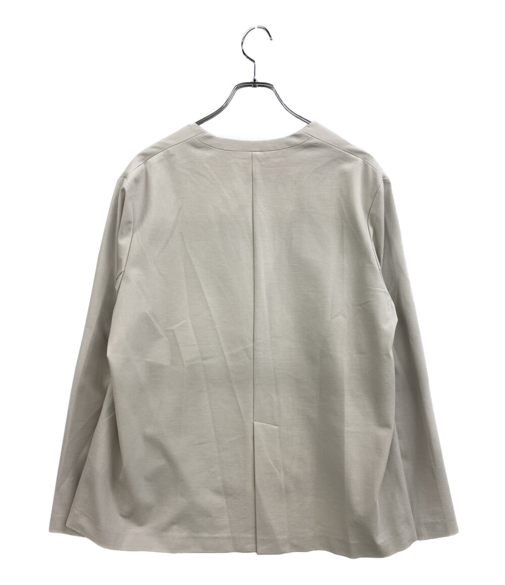 ICB ノーカラージャケット ベージュ レディース SIZE L アイシービー