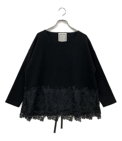 BEARDSLEY 裾レース切替ニット BLACK レディース SIZE F ビアズリー