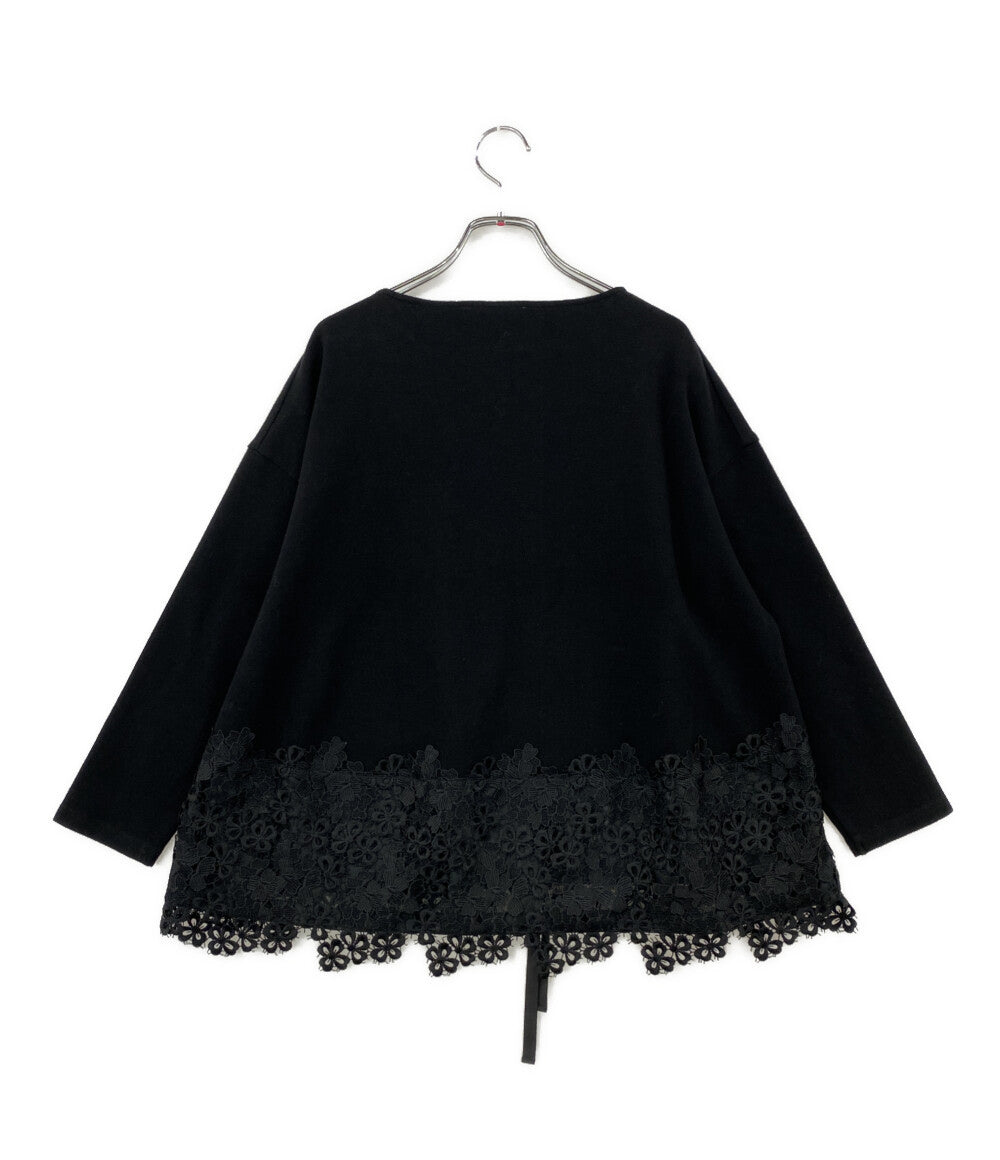 BEARDSLEY 裾レース切替ニット BLACK レディース SIZE F ビアズリー