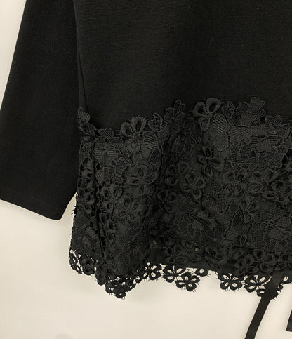 BEARDSLEY 裾レース切替ニット BLACK レディース SIZE F ビアズリー