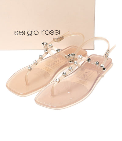 美品 Sergio Rossi サンダル SR JELLY 015 ピンク クリスタル B01050 MFI630 レディース SIZE 24.5cm セルジオロッシ
