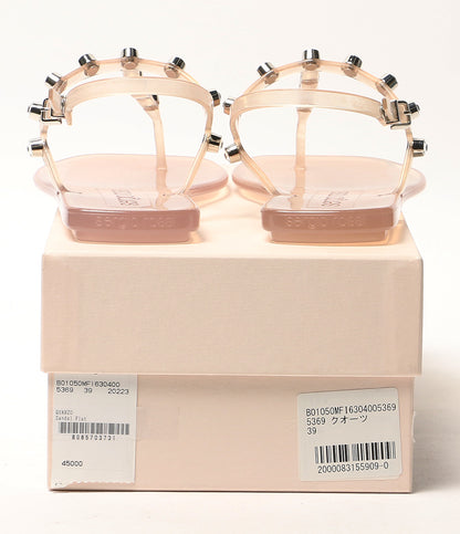 美品 Sergio Rossi サンダル SR JELLY 015 ピンク クリスタル B01050 MFI630 レディース SIZE 24.5cm セルジオロッシ