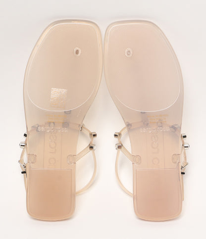 美品 Sergio Rossi サンダル SR JELLY 015 ピンク クリスタル B01050 MFI630 レディース SIZE 24.5cm セルジオロッシ