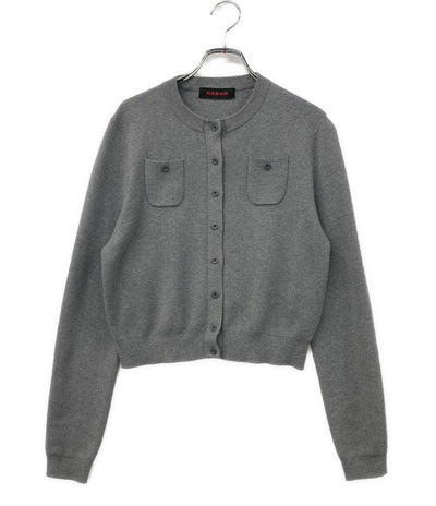 CABaN 長袖カーディガン グレー カシミア混 丸首 39-02-01-02002 レディース SIZE XS キャバン
