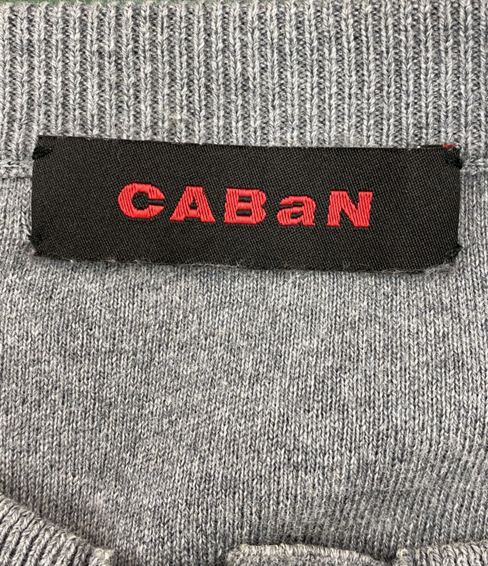 CABaN 長袖カーディガン グレー カシミア混 丸首 39-02-01-02002 レディース SIZE XS キャバン