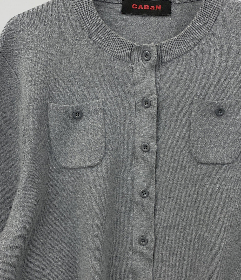 CABaN 長袖カーディガン グレー カシミア混 丸首 39-02-01-02002 レディース SIZE XS キャバン
