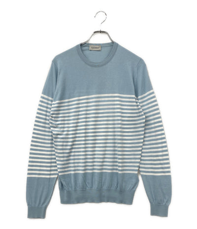 JOHN SMEDLEY 長袖ニット ボーダー シーアイランドコットン メンズ SIZE M ジョンスメドレー