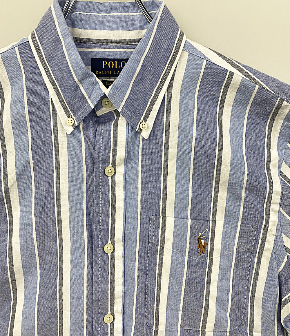美品 POLO RALPH LAUREN 半袖シャツ クラシックフィット ストライプド オックスフォード メンズ SIZE S ポロ・ラルフローレン