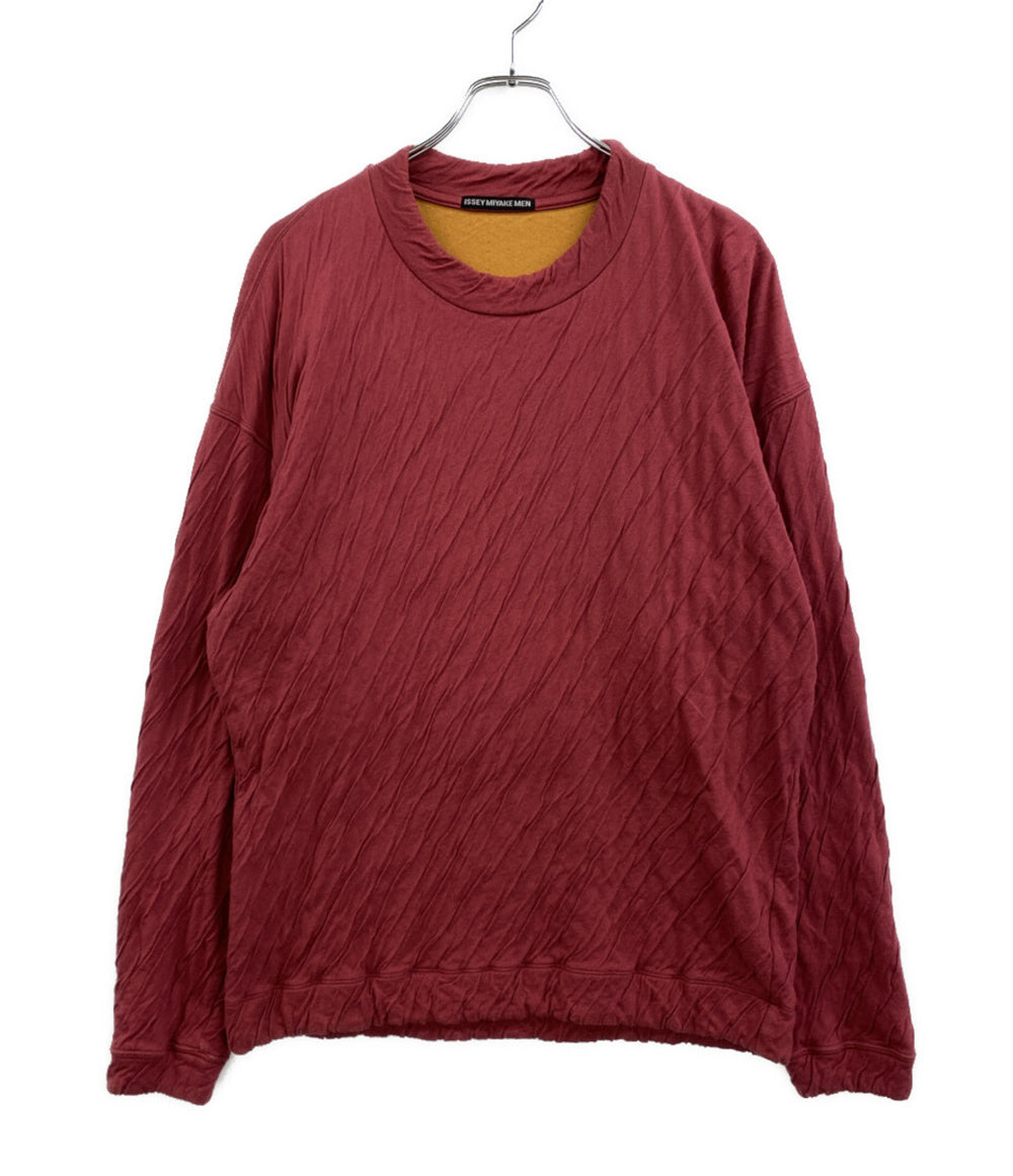 ISSEY MIYAKE MEN 長袖Ｔシャツ ME01JK043 臙脂 シワ加工 メンズ SIZE 3 イッセイミヤケ メン