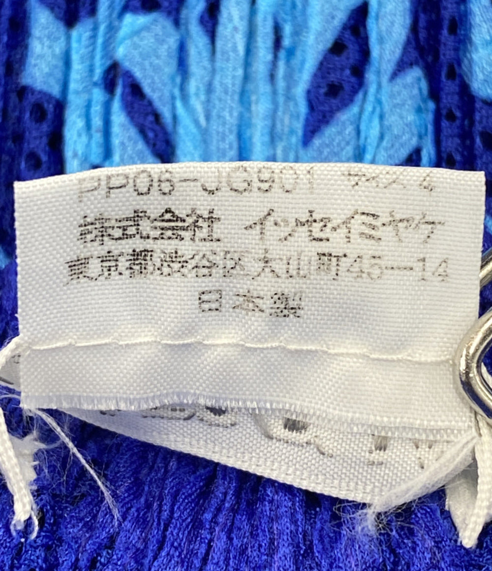 PLEATS PLEASE スカート PP06-JG901 ブルー フラワー レディース SIZE 4 プリーツプリーズ