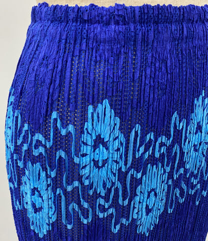 PLEATS PLEASE スカート PP06-JG901 ブルー フラワー レディース SIZE 4 プリーツプリーズ