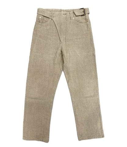 INSCRIRE パンツ Linen Canvas Bikers Pants ベージュ 38 レディース SIZE 38 アンスクリア