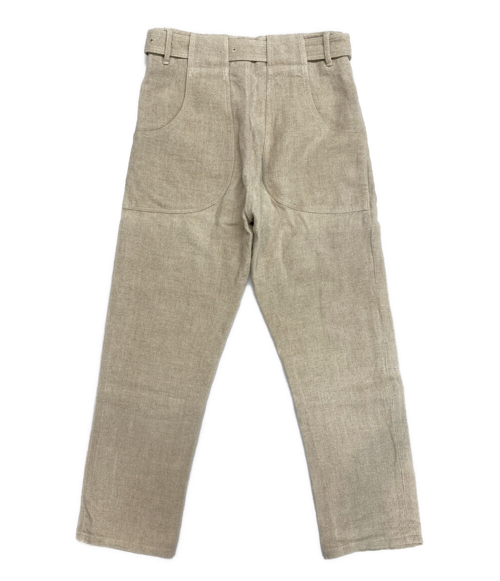 INSCRIRE パンツ Linen Canvas Bikers Pants ベージュ 38 レディース SIZE 38 アンスクリア