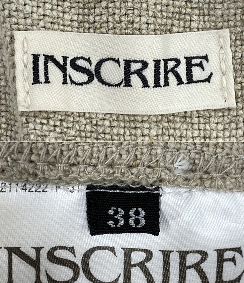 INSCRIRE パンツ Linen Canvas Bikers Pants ベージュ 38 レディース SIZE 38 アンスクリア
