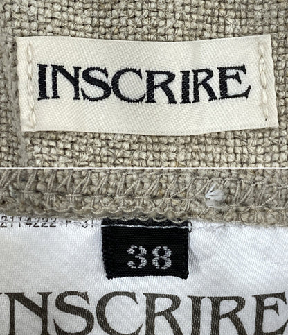 INSCRIRE パンツ Linen Canvas Bikers Pants ベージュ 38 レディース SIZE 38 アンスクリア