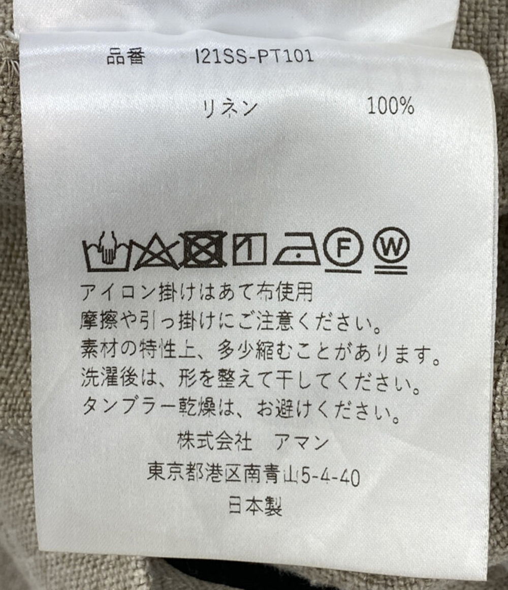 INSCRIRE パンツ Linen Canvas Bikers Pants ベージュ 38 レディース SIZE 38 アンスクリア