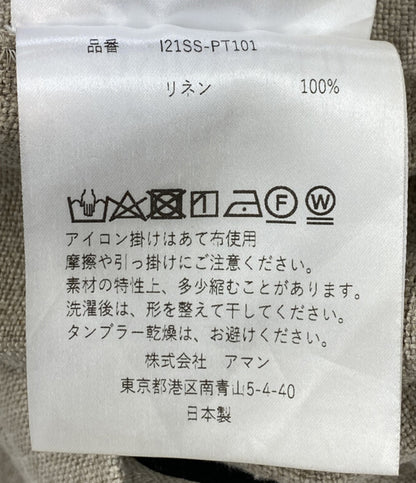 INSCRIRE パンツ Linen Canvas Bikers Pants ベージュ 38 レディース SIZE 38 アンスクリア