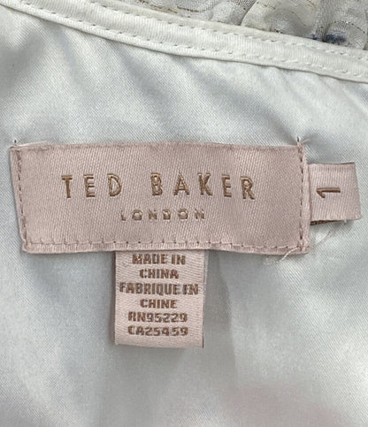 Ted Baker フリルフローラルノースリーブワンピース ホワイト レディース SIZE 1 テッドベーカー