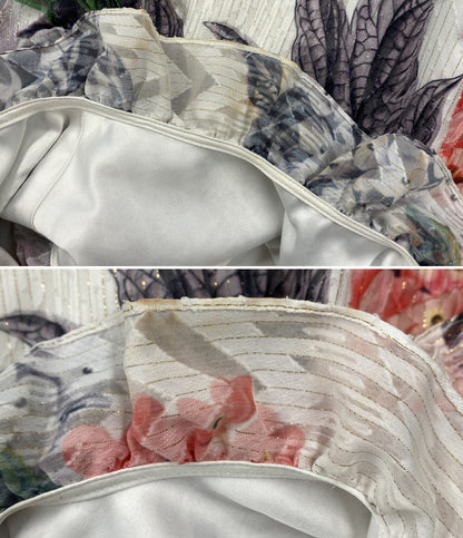 Ted Baker フリルフローラルノースリーブワンピース ホワイト レディース SIZE 1 テッドベーカー