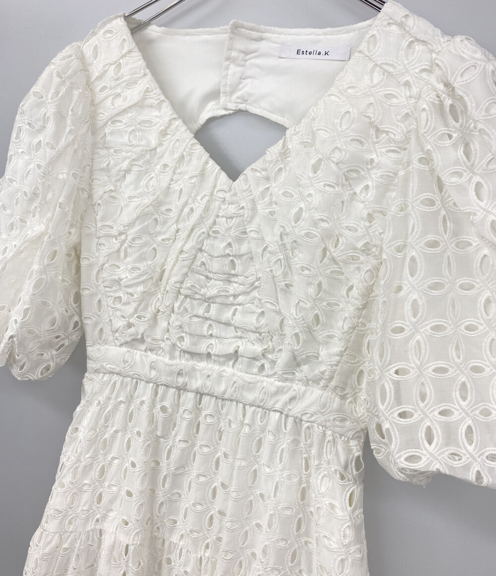 estella k エステラケー 半袖ワンピース Eliana Lace Dress ホワイト レディース SIZE F