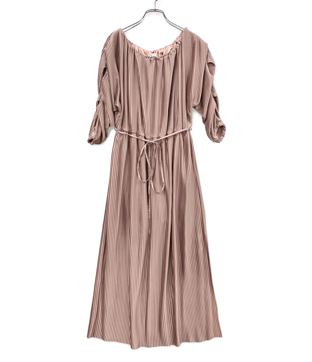 estella k エステラケー 七分袖ワンピース Isabel Pleated Dress ピンク レディース SIZE F