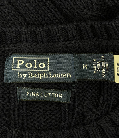 POLO RALPH LAUREN ピマコットン ケーブルニットセーター ロブスター レディース SIZE M ポロ・ラルフローレン