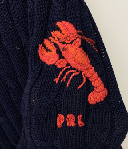 POLO RALPH LAUREN ピマコットン ケーブルニットセーター ロブスター レディース SIZE M ポロ・ラルフローレン