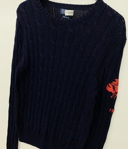 POLO RALPH LAUREN ピマコットン ケーブルニットセーター ロブスター レディース SIZE M ポロ・ラルフローレン
