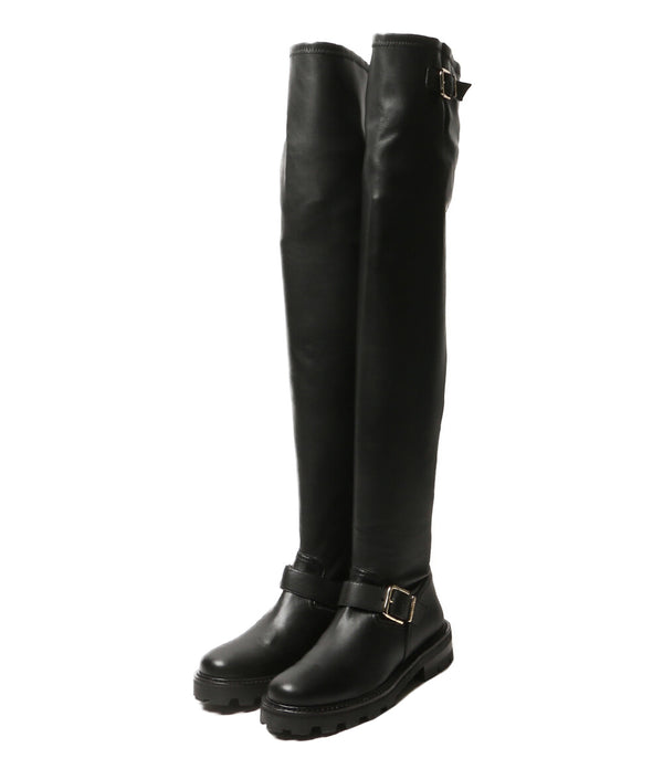 JIMMY CHOO ブーツ BIKER 2 OTK FLAT QOZ ブラック レディース SIZE 37 ジミーチュウ