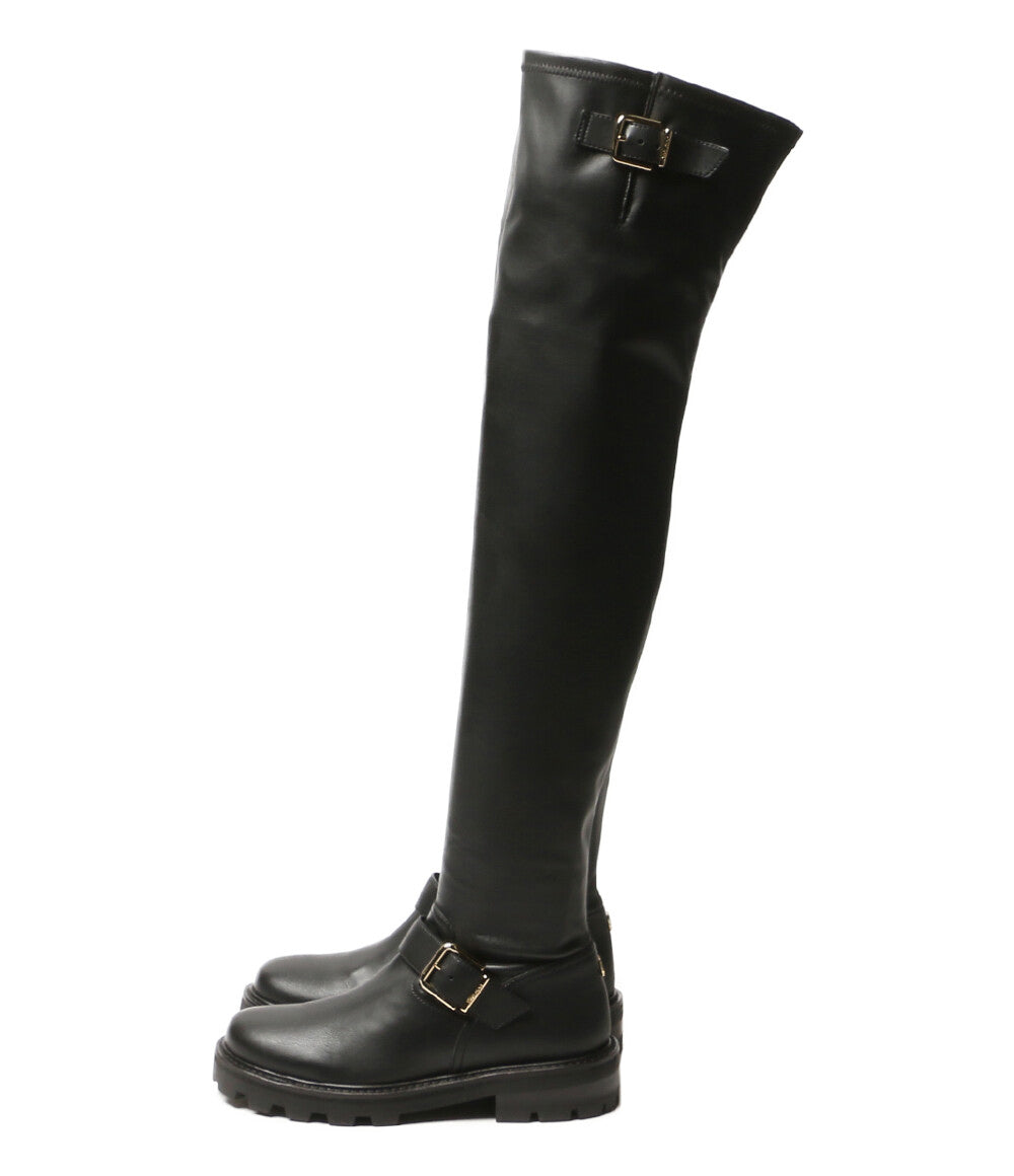 JIMMY CHOO ブーツ BIKER 2 OTK FLAT QOZ ブラック レディース SIZE 37 ジミーチュウ